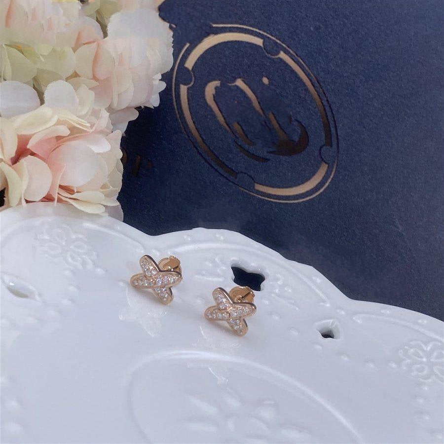 [Super CiCi ]JEUX DE PINK GOLD DIAMOND EARRINGS