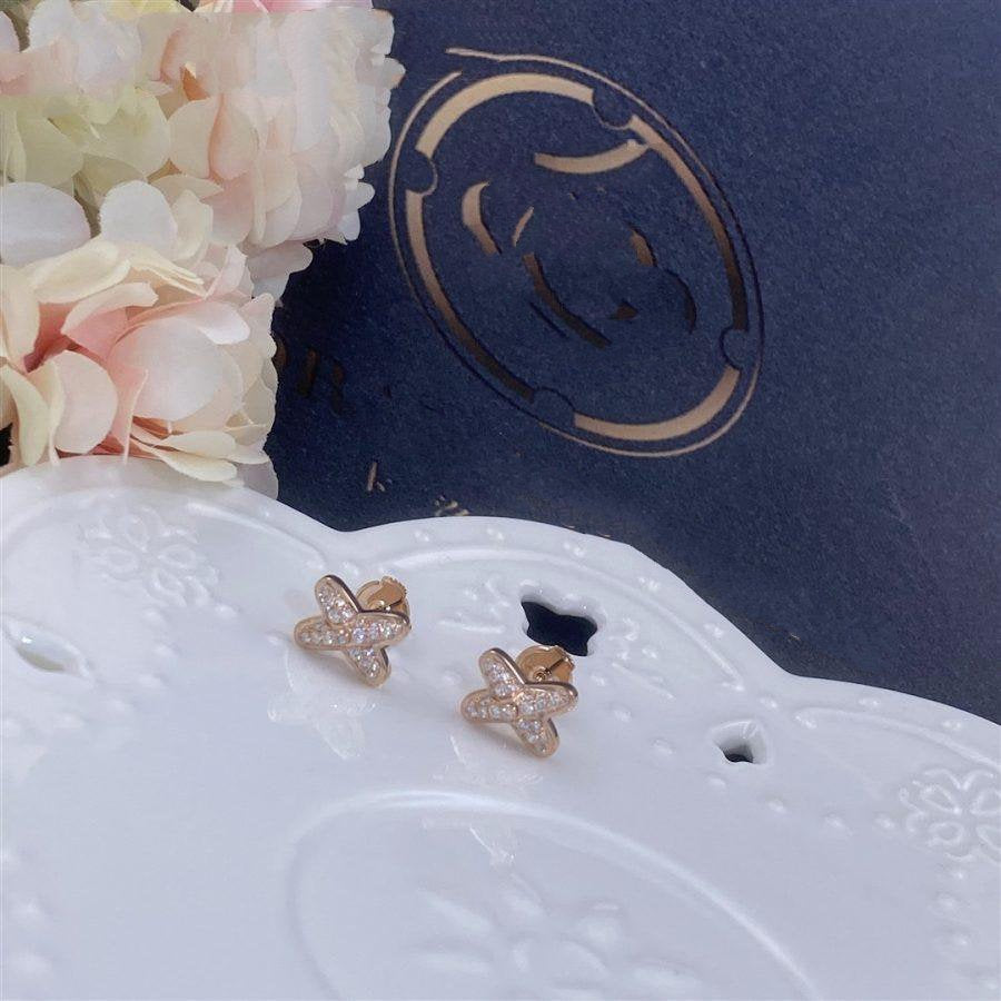 [Super CiCi ]JEUX DE PINK GOLD DIAMOND EARRINGS