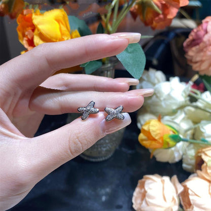 [Super CiCi ]JEUX DE SILVER DIAMOND EARRINGS