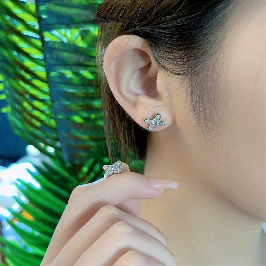 [Super CiCi ]JEUX DE SILVER DIAMOND EARRINGS