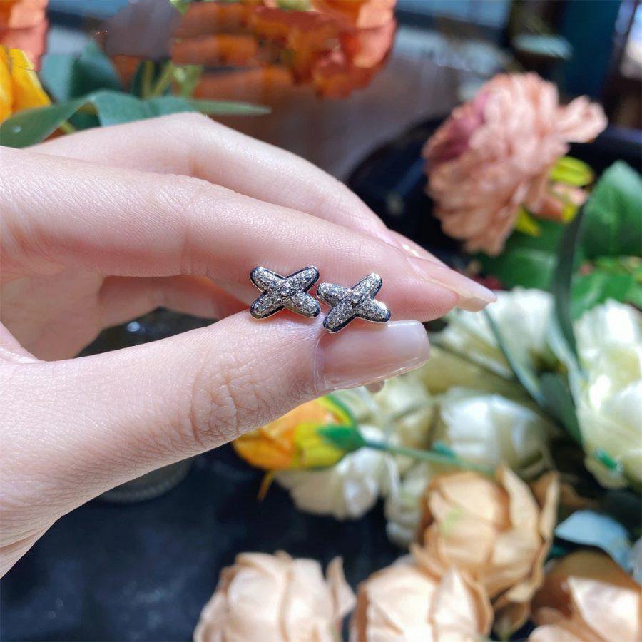 [Super CiCi ]JEUX DE SILVER DIAMOND EARRINGS