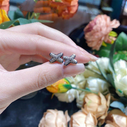 [Super CiCi ]JEUX DE SILVER DIAMOND EARRINGS