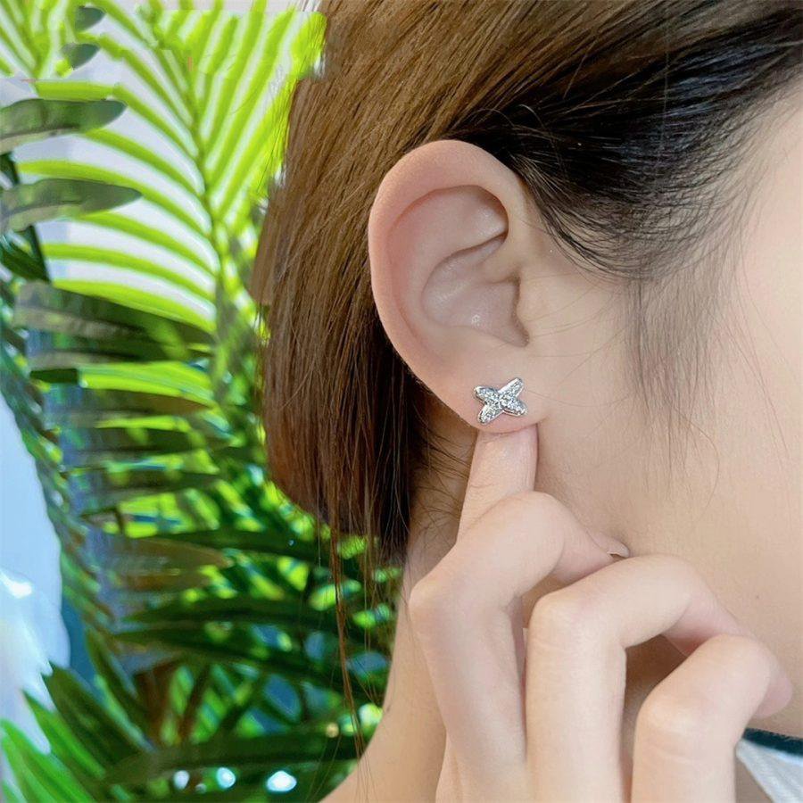 [Super CiCi ]JEUX DE SILVER DIAMOND EARRINGS