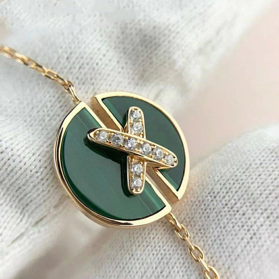[Super CiCi ]JEUX DE BRACELET MALACHITE PINK GOLD DIAMONDS