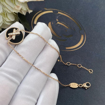 [Super CiCi ]JEUX DE BRACELET ONYX PINK GOLD DIAMOND