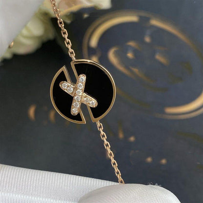 [Super CiCi ]JEUX DE BRACELET ONYX PINK GOLD DIAMOND