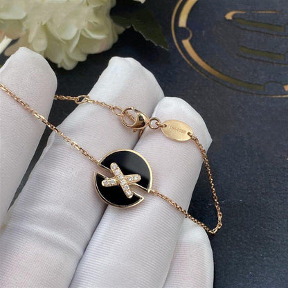 [Super CiCi ]JEUX DE BRACELET ONYX PINK GOLD DIAMOND