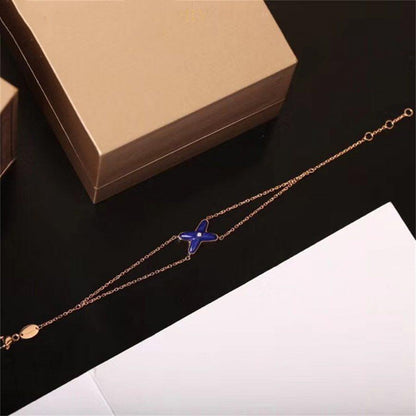 [Super CiCi ]Hollow Design Four-Leaf Clover Flower Shape Bracelet