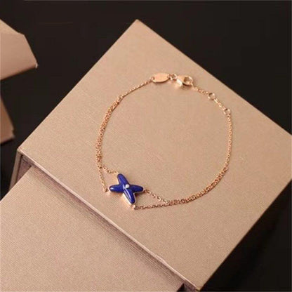 [Super CiCi ]Hollow Design Four-Leaf Clover Flower Shape Bracelet