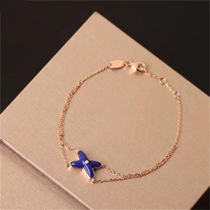 [Super CiCi ]Hollow Design Four-Leaf Clover Flower Shape Bracelet