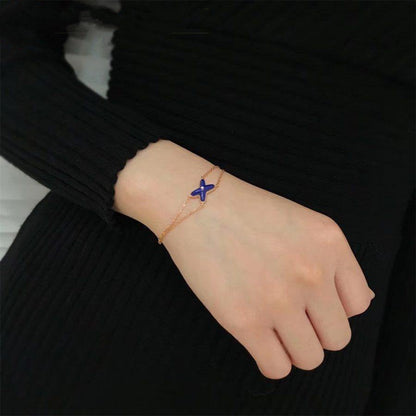 [Super CiCi ]Hollow Design Four-Leaf Clover Flower Shape Bracelet