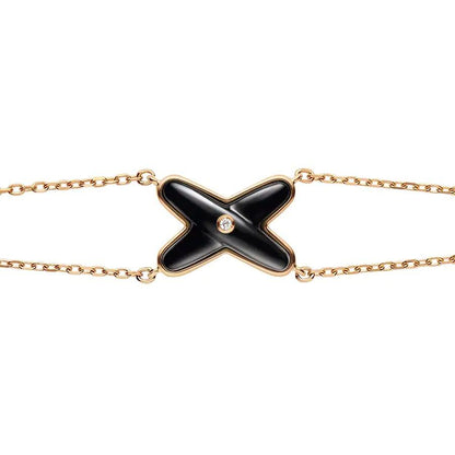 [Super CiCi ]JEUX BRACELET ONYX PINK GOLD 1 DIAMOND