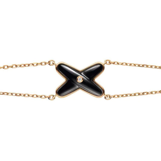 [Super CiCi ]JEUX BRACELET ONYX PINK GOLD 1 DIAMOND