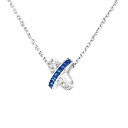 [Super CiCi ]LIENS DIAMOND SILVER NECKLACE