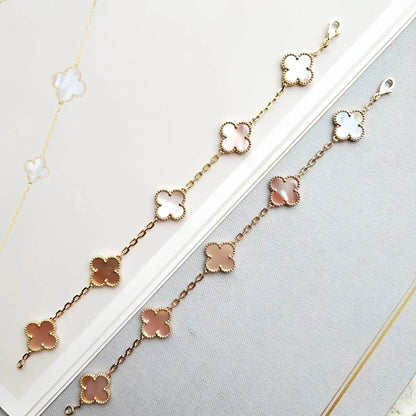 [Super CiCi ] CLOVER 5 MOTIFS  PINK MOP BRACELET COLLECTION