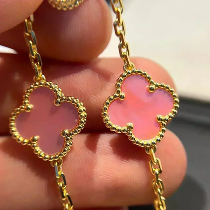 [Super CiCi ] CLOVER 5 MOTIFS  PINK MOP BRACELET COLLECTION