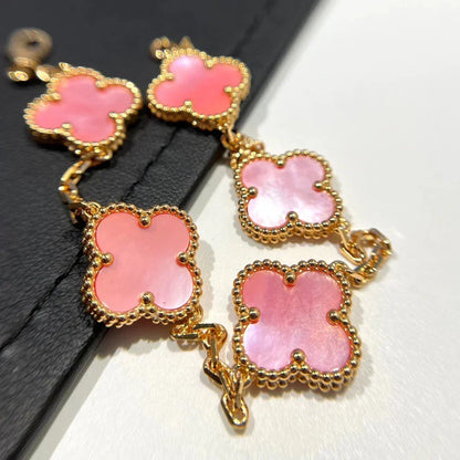[Super CiCi ] CLOVER 5 MOTIFS  PINK MOP BRACELET COLLECTION