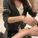 [Super CiCi]Move Noa Rose Gold Pav¨¦ Diamond Bangle Bracelet