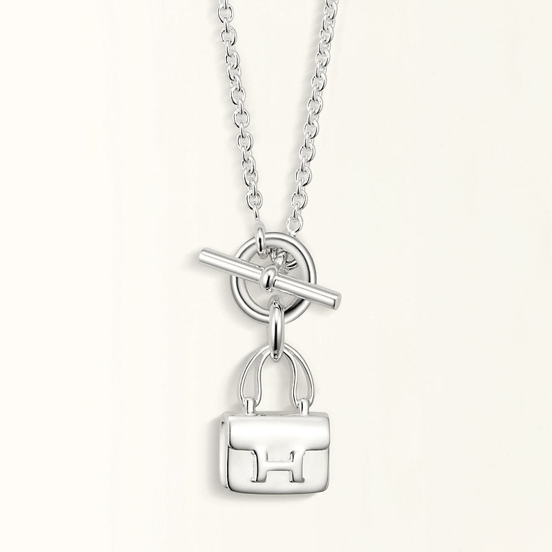 [Super CiCi ]POP H PEDANT SILVER NECKLACE