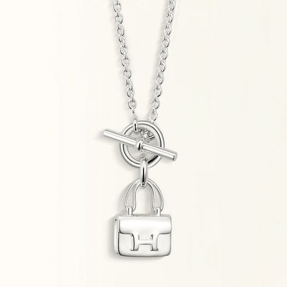[Super CiCi ]POP H PEDANT SILVER NECKLACE