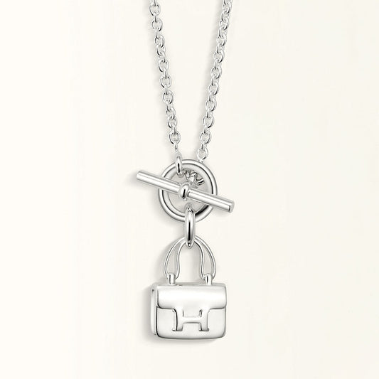[Super CiCi ]POP H PEDANT SILVER NECKLACE