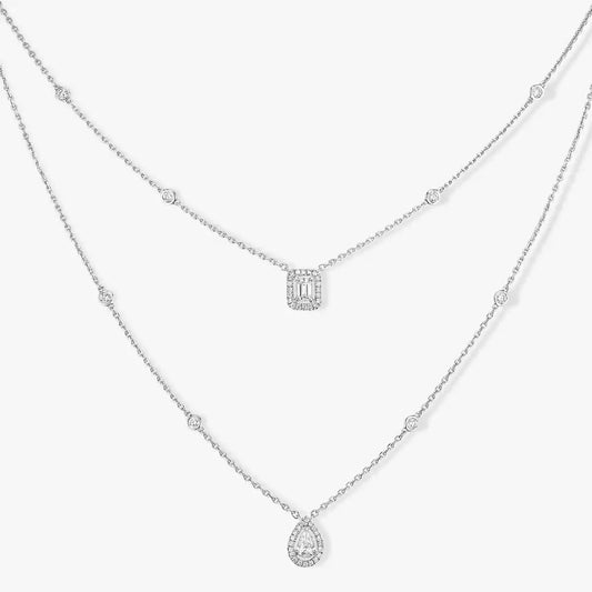[Super CiCi]Diamond Necklace My Twin 2 Rows