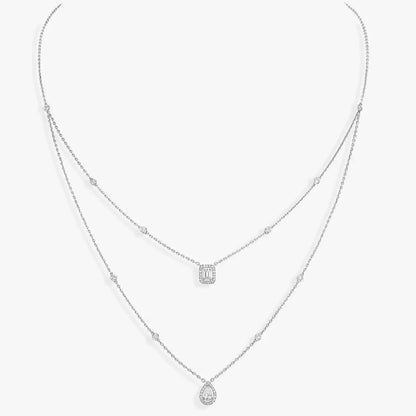 [Super CiCi]Diamond Necklace My Twin 2 Rows