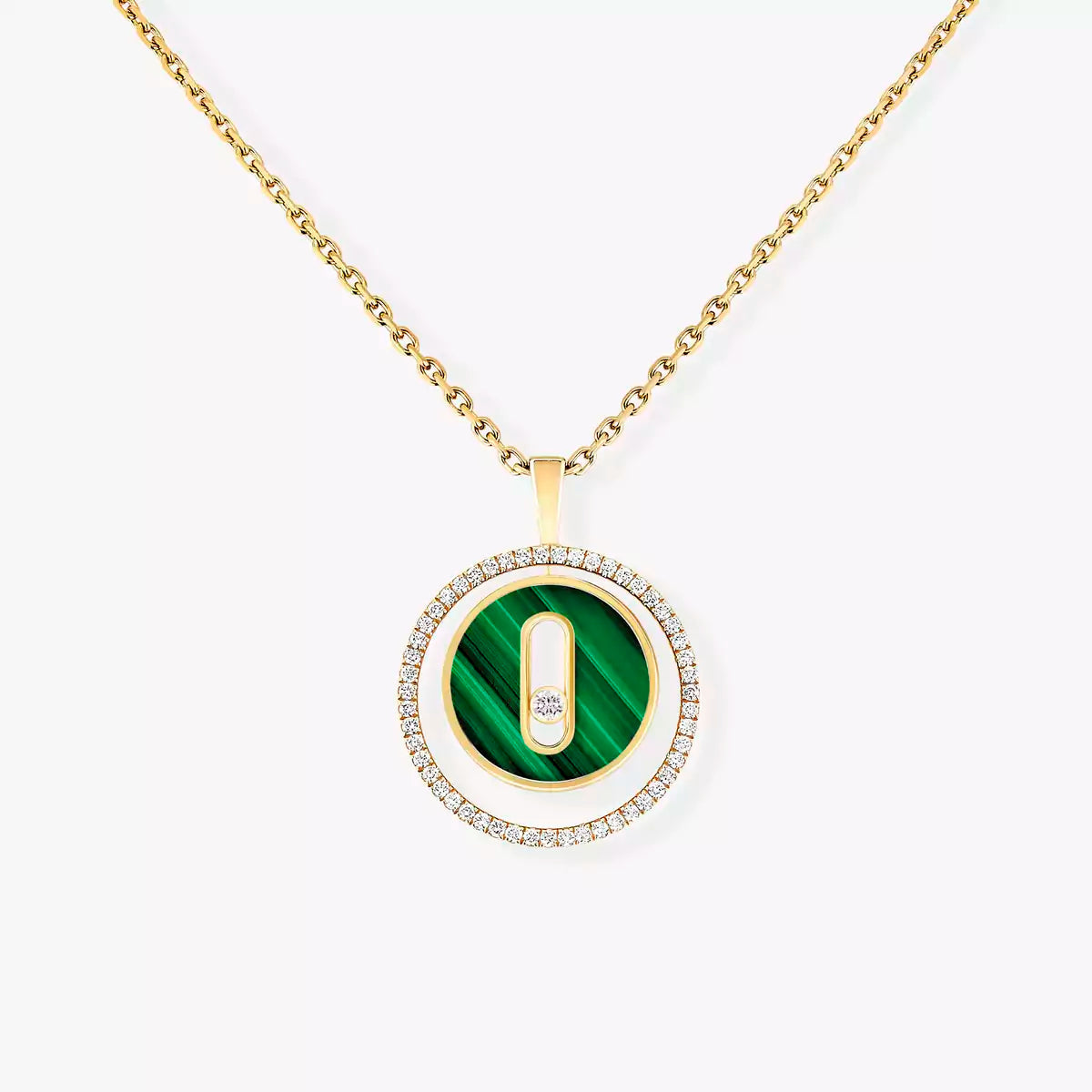 [Super CiCi]Lucky Move Diamond Necklace in Rose Gold and White Mother-of-Pearl