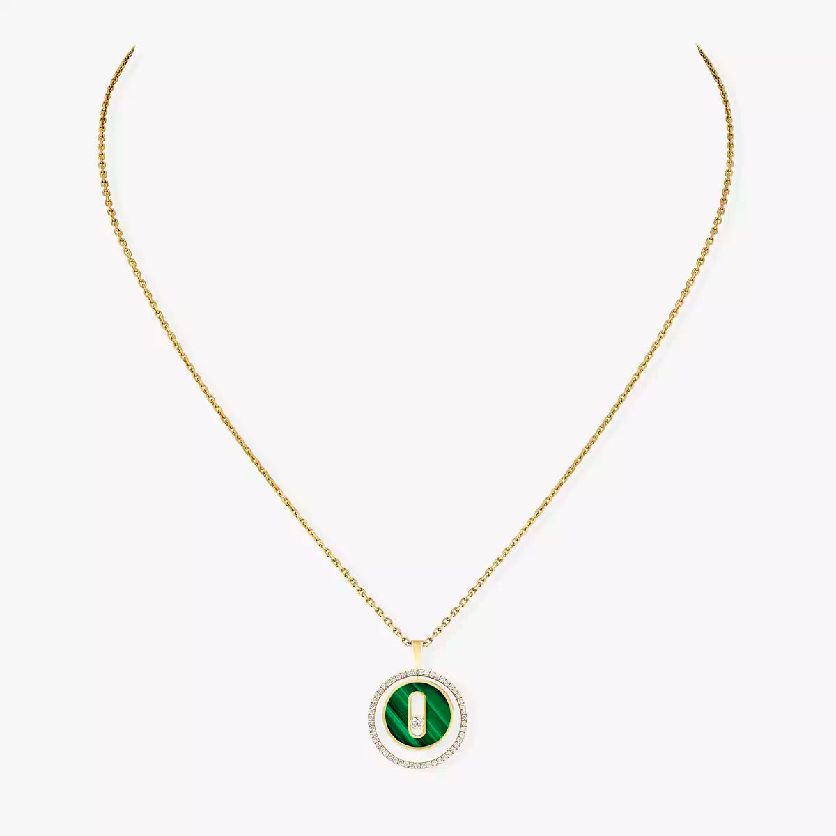 [Super CiCi]Lucky Move Diamond Necklace in Rose Gold and White Mother-of-Pearl