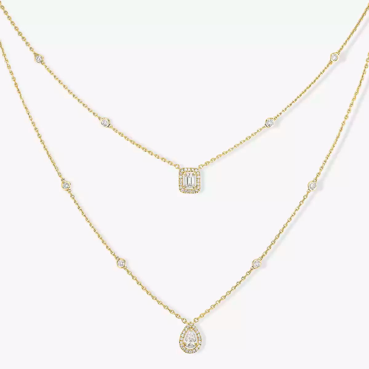 [Super CiCi]Diamond Necklace My Twin 2 Rows