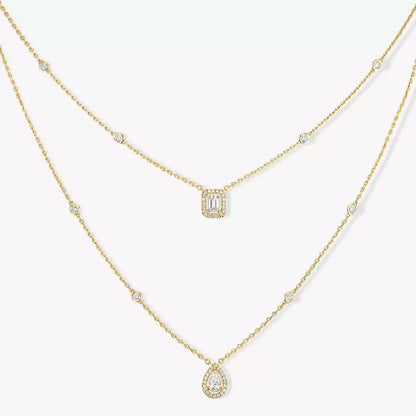 [Super CiCi]Diamond Necklace My Twin 2 Rows