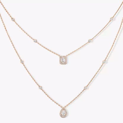 [Super CiCi]Diamond Necklace My Twin 2 Rows