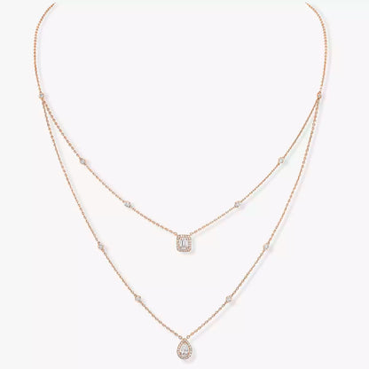 [Super CiCi]Diamond Necklace My Twin 2 Rows