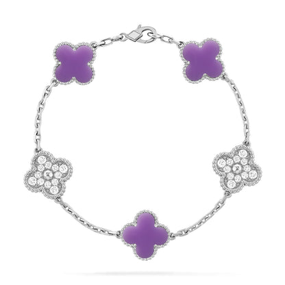 [Super CiCi ]CLOVER 5 MOTIF LIGHT PURPLE BRACELET COLLECTION