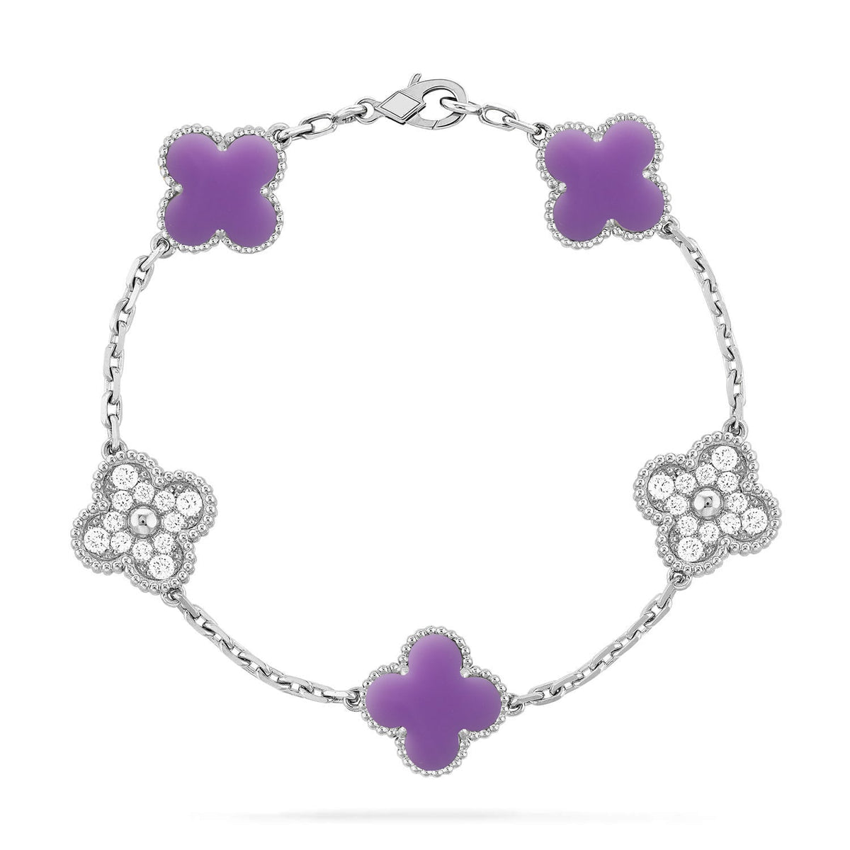 [Super CiCi ]CLOVER 5 MOTIF LIGHT PURPLE BRACELET COLLECTION