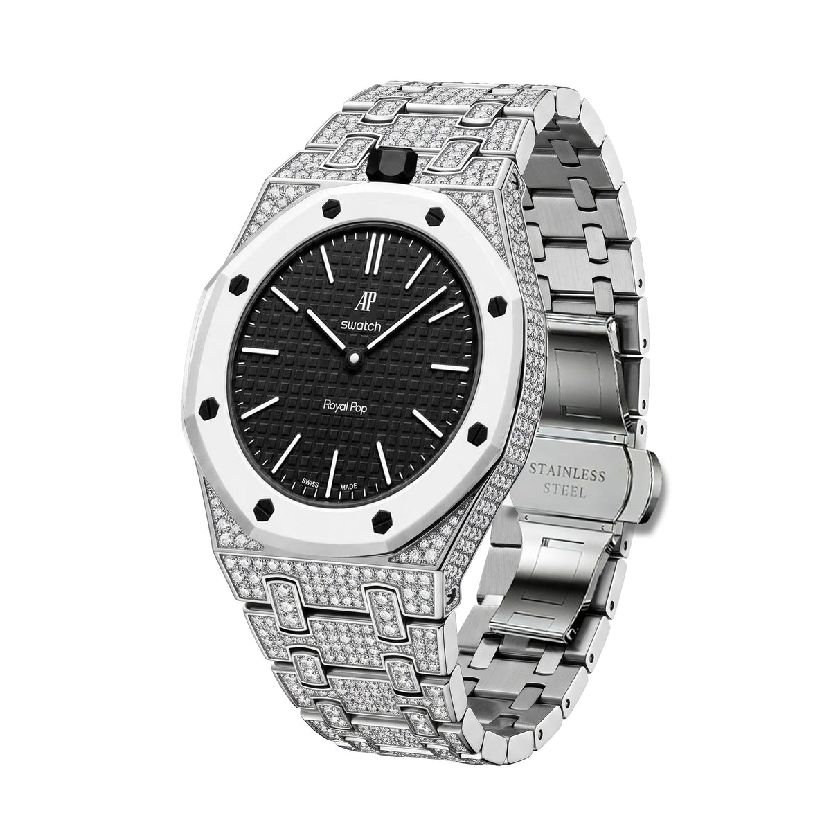 [Super CiCi]Royal Oak Pop Exclusive Bioceramic Case & Bioceramic Strap Full Diamond