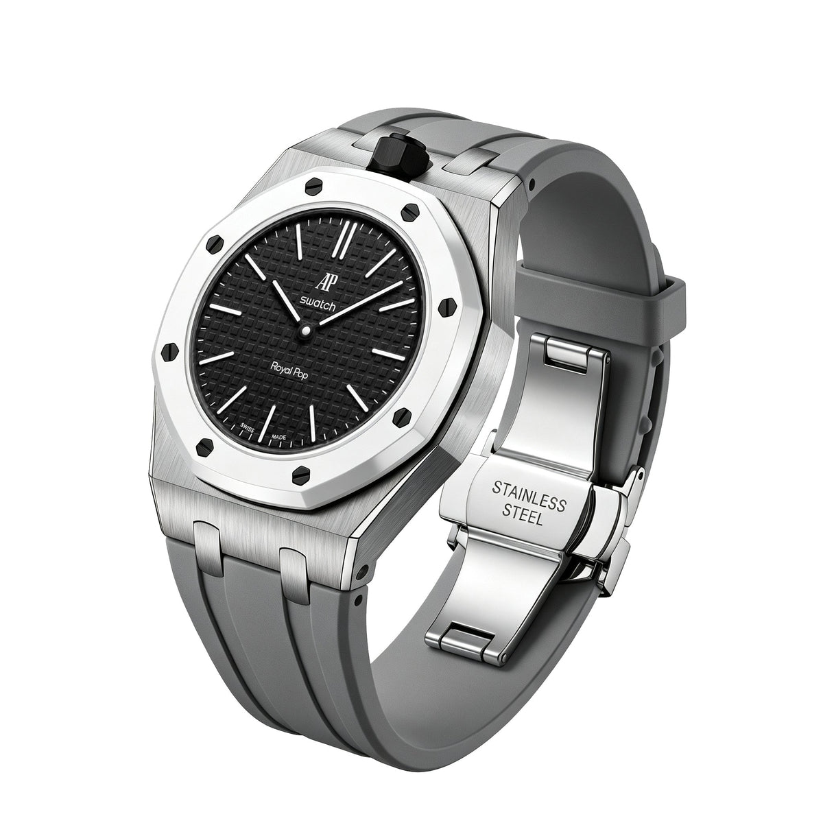 [Super CiCi]Royal Oak Pop Exclusive Steel Case & Silicone Strap With Cradle