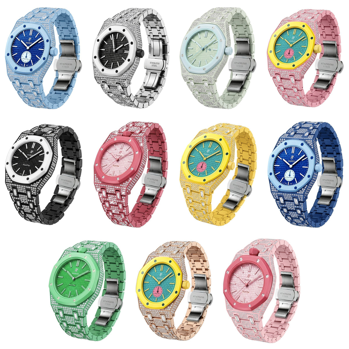[Super CiCi]Royal Oak Pop Exclusive Bioceramic Case & Bioceramic Strap Full Diamond