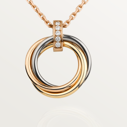 [Super CiCi ]TRINITY NECKLACE GOLD  DIAMONDS