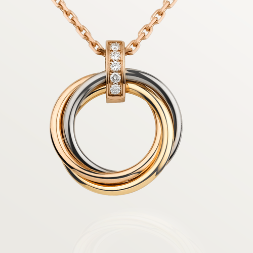 [Super CiCi ]TRINITY NECKLACE GOLD  DIAMONDS