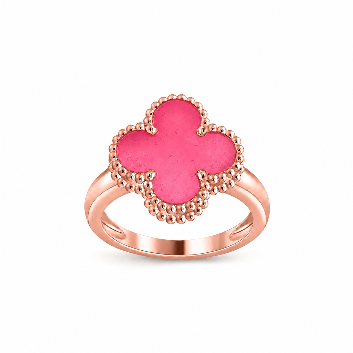 [Super CiCi]NEW CLOVER PINK ENAMEL RINGS