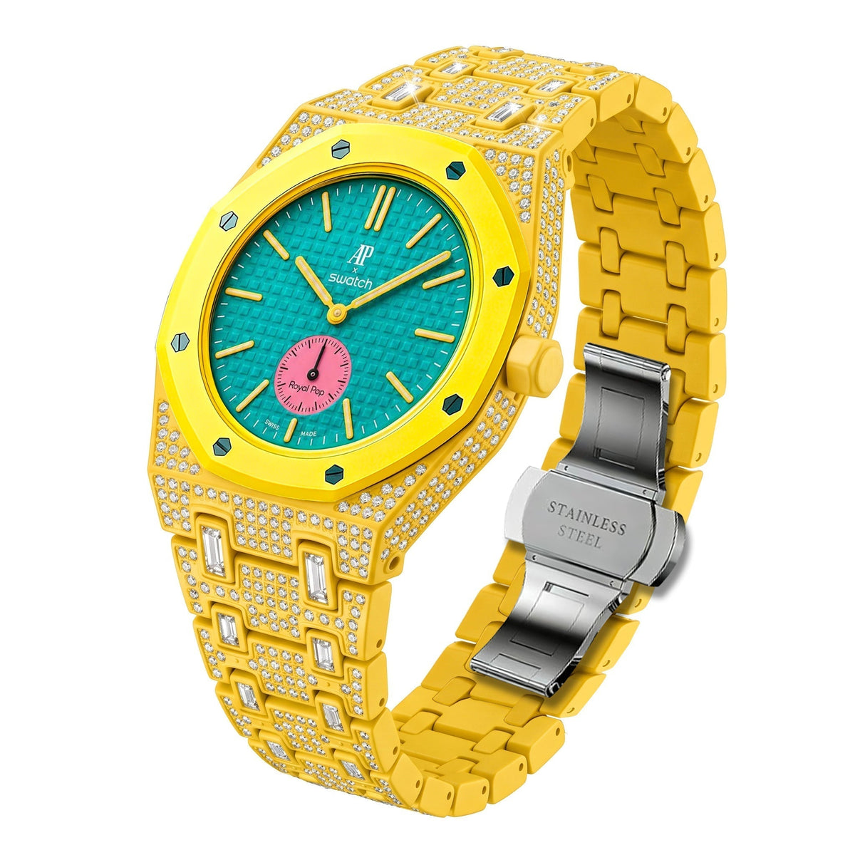 [Super CiCi]Royal Oak Pop Exclusive Bioceramic Case & Bioceramic Strap Full Diamond