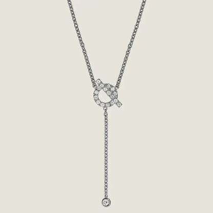 [Super CiCi ]FINESSE SILVER DIAMOND NECKLACE