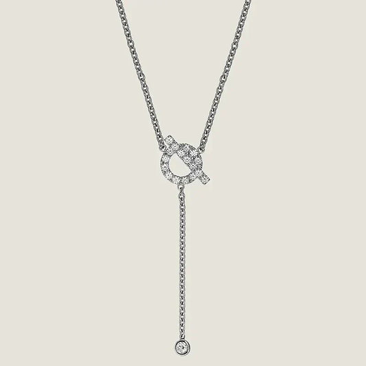 [Super CiCi ]FINESSE SILVER DIAMOND NECKLACE