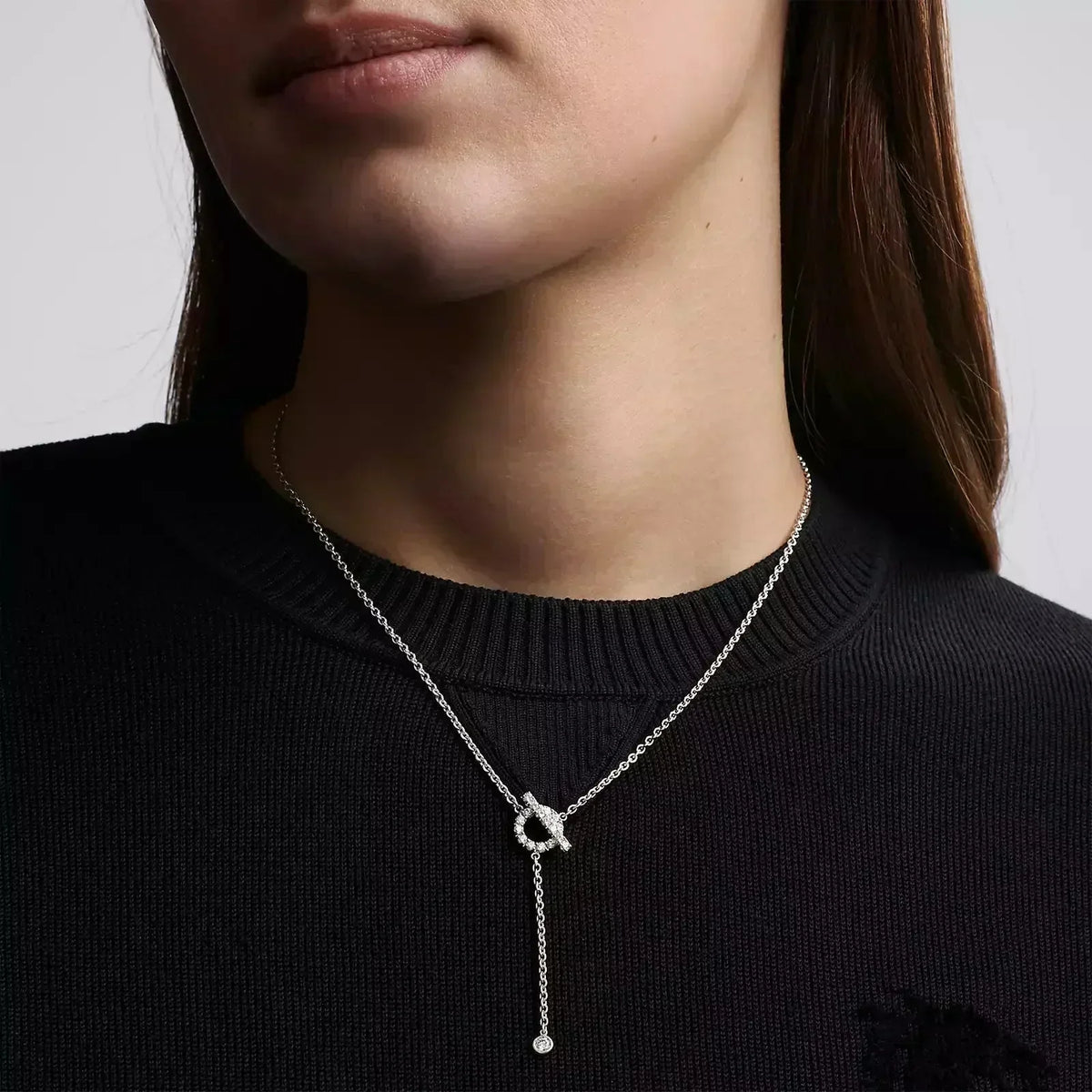 [Super CiCi ]FINESSE SILVER DIAMOND NECKLACE
