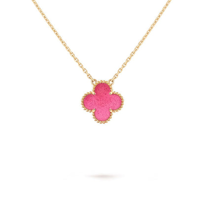 [Super CiCi] NEW CLOVER 15MM PINK ENAMEL NECKLACE