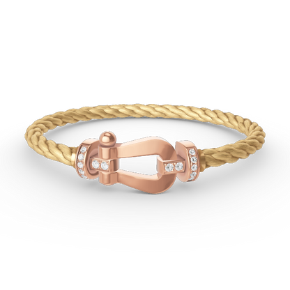 [Super CiCi ]FORCE LARGE HORSESHOE HALF DIAMOND BRACELET ROSE GOLD