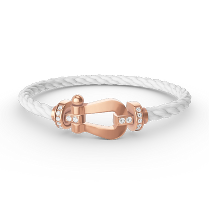 [Super CiCi ]FORCE LARGE HORSESHOE HALF DIAMOND BRACELET ROSE GOLD