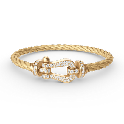 [Super CiCi ]FORCE LARGE HORSESHOE FULL DIAMOND BRACELET GOLD