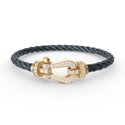 [Super CiCi ]FORCE LARGE HORSESHOE FULL DIAMOND BRACELET GOLD